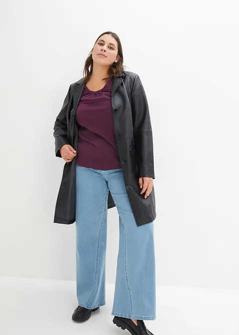 Straight Jeans Mid Waist, med bekv&auml;m midja, bonprix