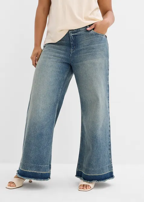 Wide Leg Jeans Mid Waist, bonprix