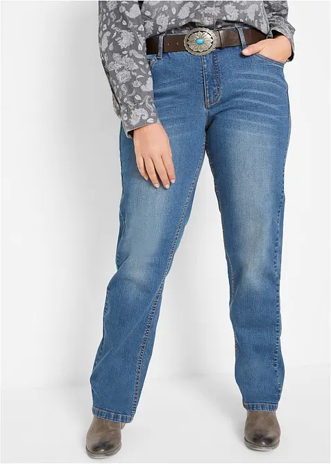 Straight Jeans Mid Waist, Stretch, bonprix