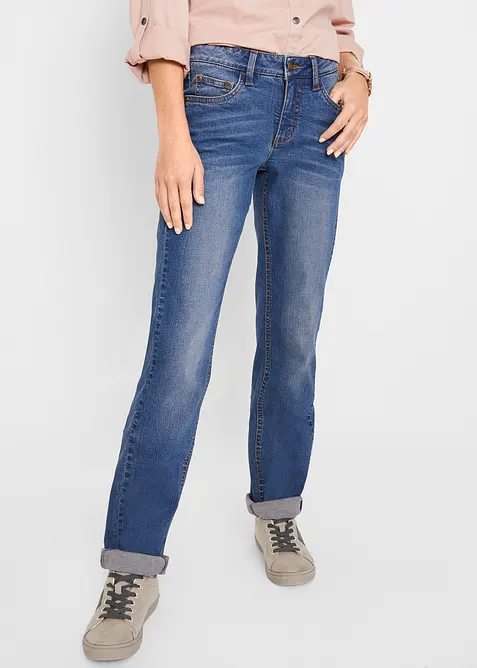 Straight Jeans Mid Waist, Stretch, bonprix