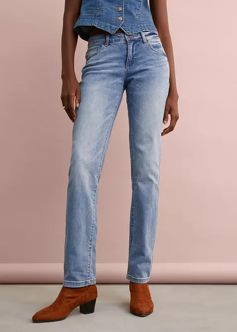 Straight Jeans Mid Waist, Stretch, bonprix