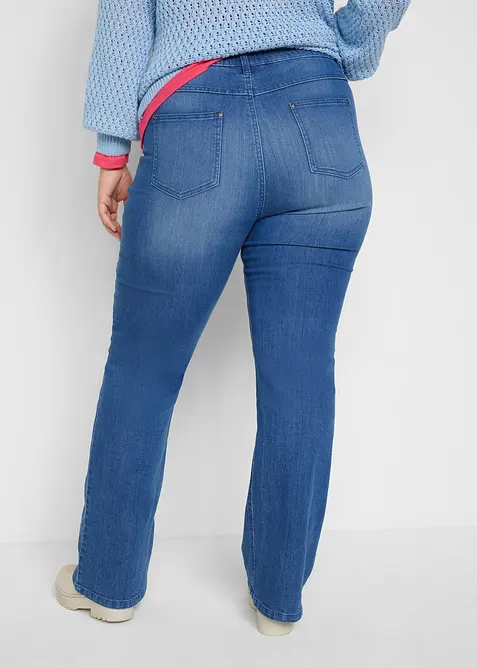 Bootcutjeans med bekv&auml;m h&ouml;g midja, bonprix