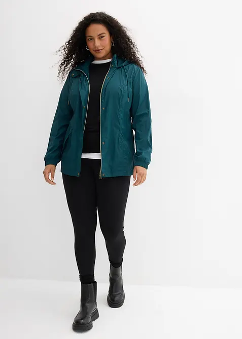 Tunn parkas med huva, bonprix