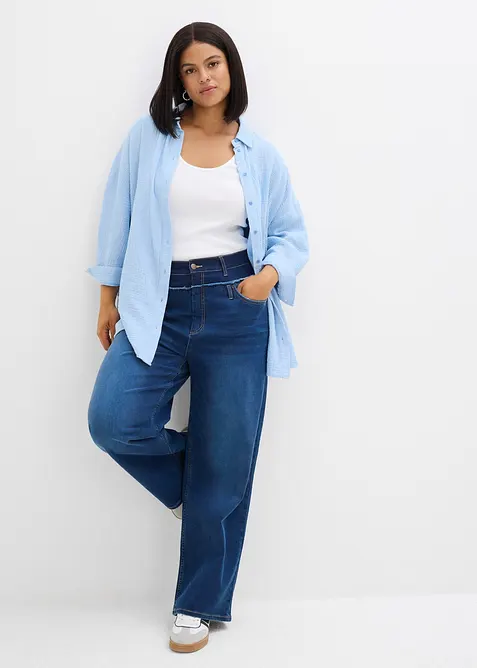 Jeans med Wide Leg och High Waist, bonprix