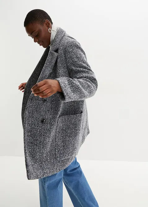 Kort kappa i yllelook, bonprix