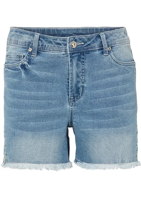 Jeansshorts med medelh&ouml;g midja, bonprix