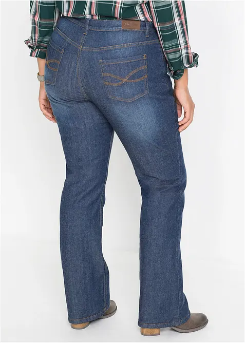 Fodrade jeans med Bootcut och High Waist, bonprix
