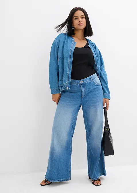 Wide Leg Jeans Mid Waist, bonprix