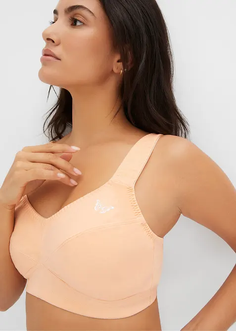 BH utan bygel, med ekologisk bomull (2-pack), bonprix