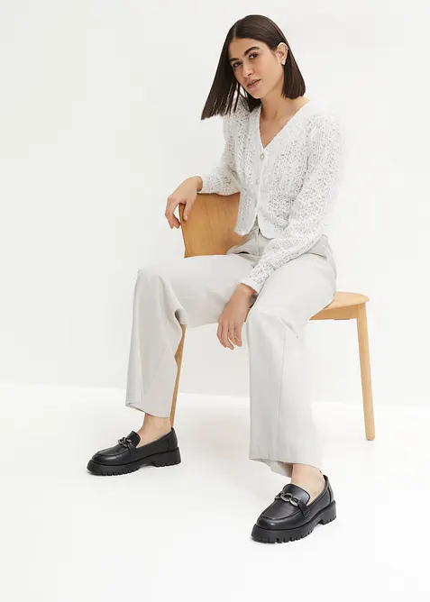 Cardigan med smyckesknappar, bonprix