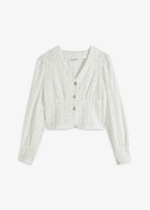 Cardigan med smyckesknappar, bonprix