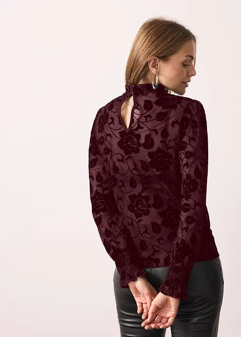 L&aring;ng&auml;rmad topp i l&auml;tt transparent material, bonprix