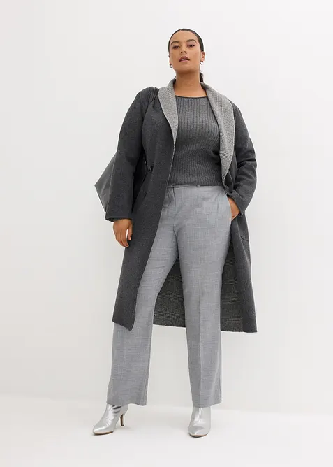 Ribbstickad tr&ouml;ja av merinoull, bonprix