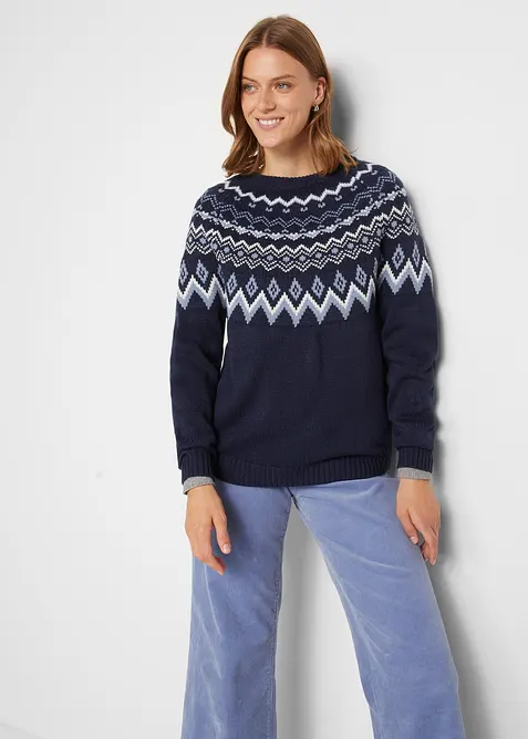 H&ouml;ghalsad tr&ouml;ja med lusem&ouml;nster, bonprix