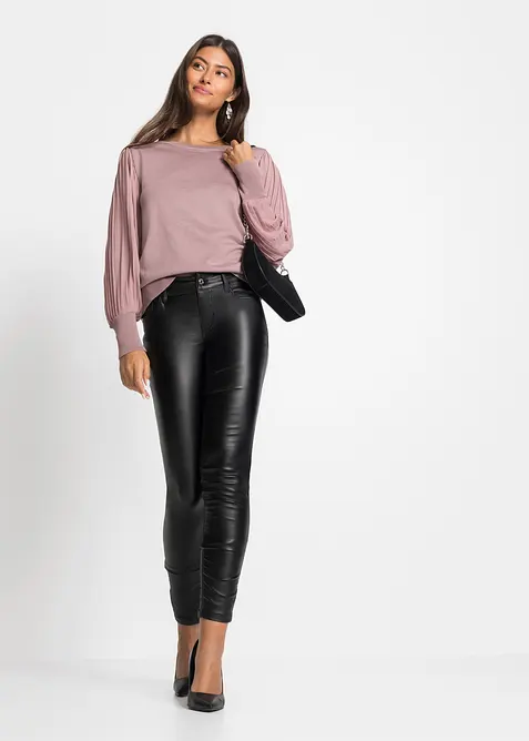 Finstickad tr&ouml;ja av viskosmix med mjukt fall, bonprix