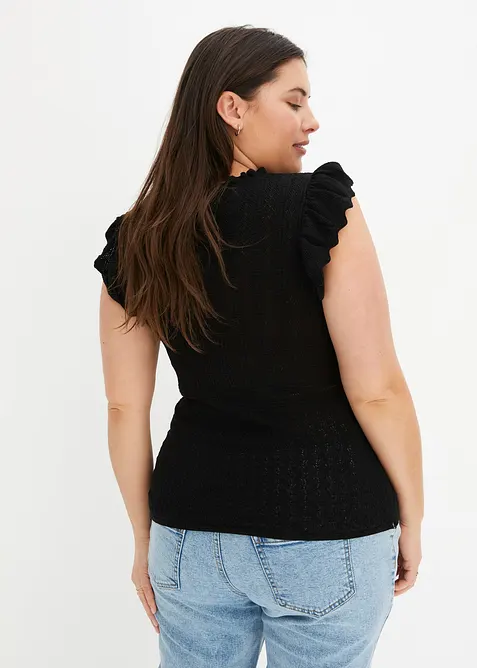 Stickad topp av mjuk viskosmix, bonprix