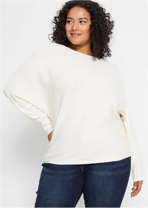 Ribbstickad oversizetr&ouml;ja, bonprix