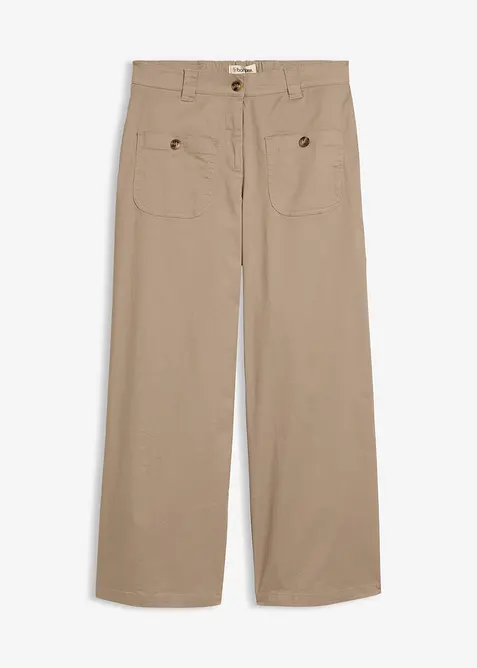 Byxa med vida ben och h&ouml;g, bekv&auml;m midja, bonprix