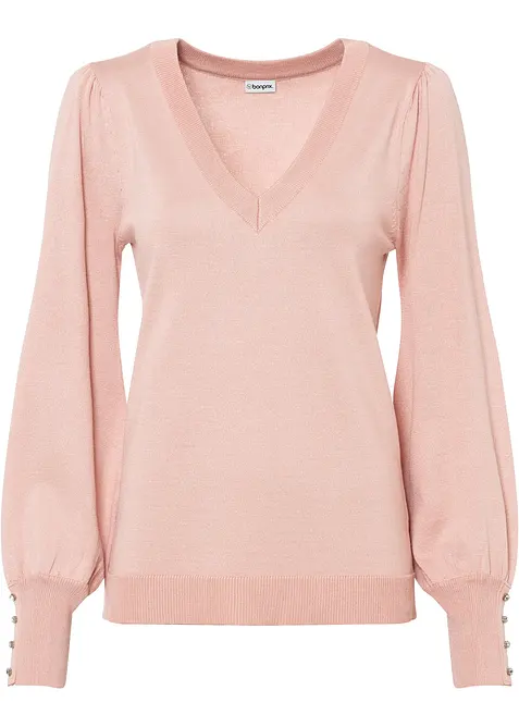 Finstickad tr&ouml;ja i viskosmix, bonprix