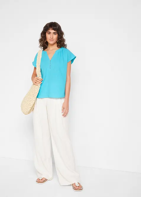 Blustopp i bomullsmuslin, bonprix