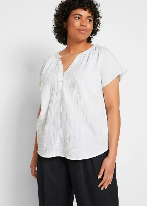Blustopp i bomullsmuslin, bonprix