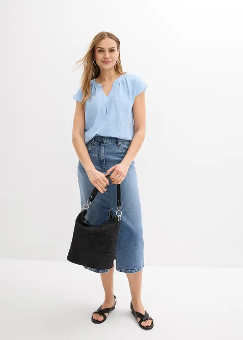 Blustopp i bomullsmuslin, bonprix