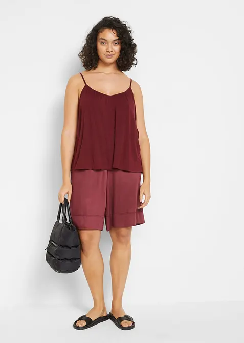 F&ouml;ljsamt viskoslinne med smala axelband, bonprix