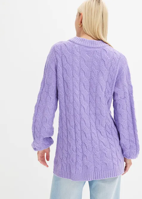 Oversizetr&ouml;ja med fl&auml;tstickning, bonprix