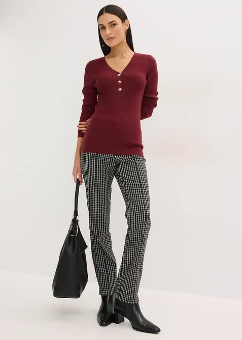 Ribbstickad tr&ouml;ja med viskos, bonprix