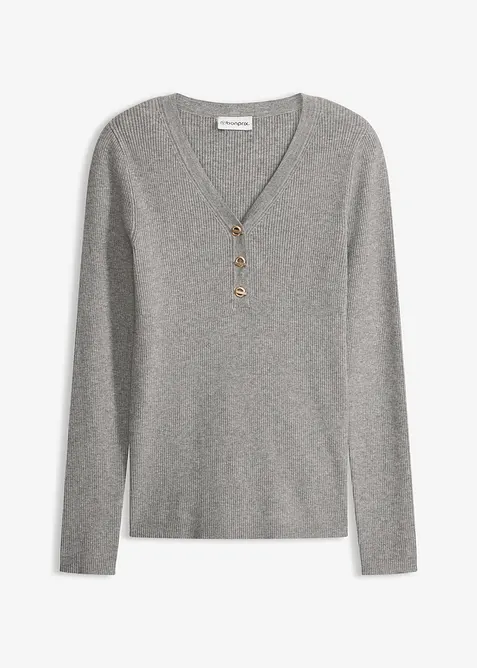 Ribbstickad tr&ouml;ja med viskos, bonprix