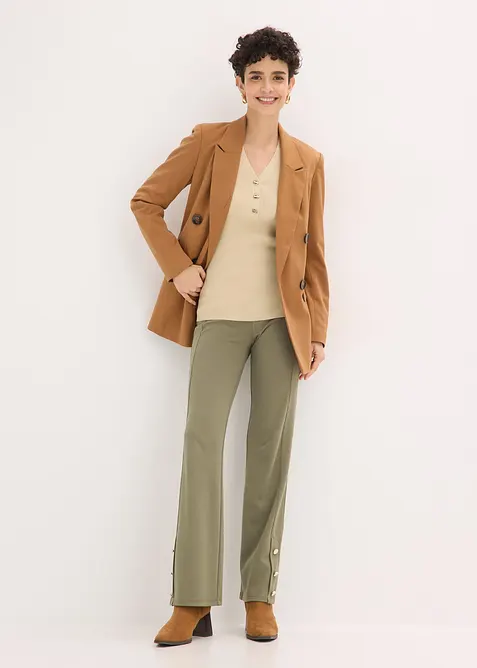 Ribbstickad tr&ouml;ja med viskos, bonprix