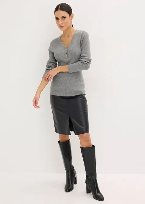 Ribbstickad tr&ouml;ja med viskos, bonprix