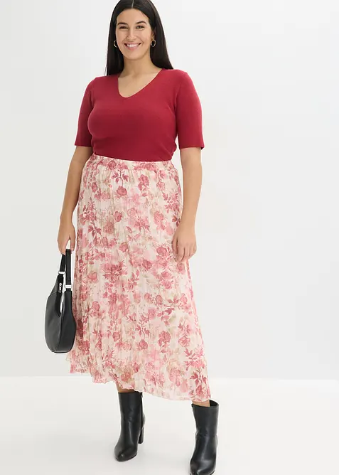 Ribbstickad tr&ouml;ja med viskos, bonprix