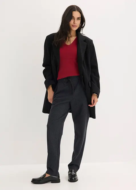 Ribbstickad tr&ouml;ja med viskos, bonprix