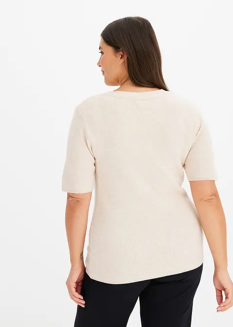 Ribbstickad tr&ouml;ja med viskos, bonprix