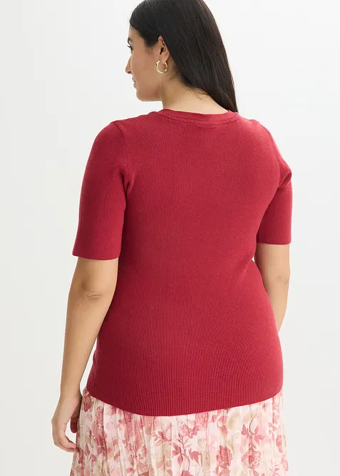 Ribbstickad tr&ouml;ja med viskos, bonprix