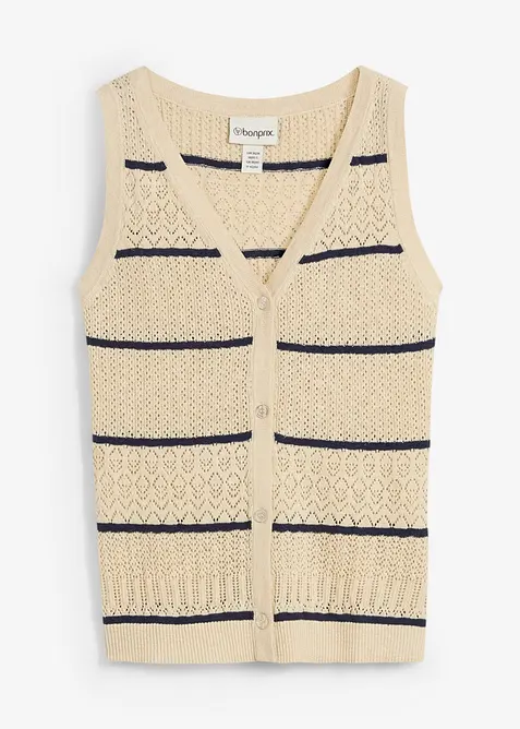 H&aring;lm&ouml;nstrad v&auml;st med linneandel, bonprix