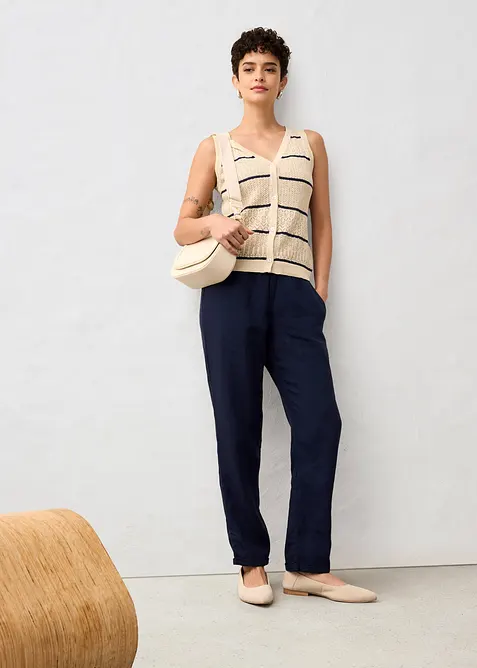 H&aring;lm&ouml;nstrad v&auml;st med linneandel, bonprix