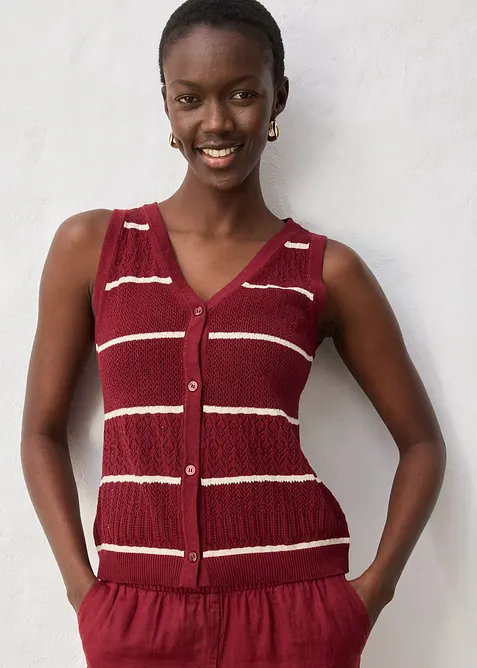 H&aring;lm&ouml;nstrad v&auml;st med linneandel, bonprix