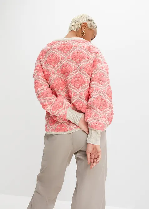 Stickad tr&ouml;ja i fyrkantig modell, bonprix