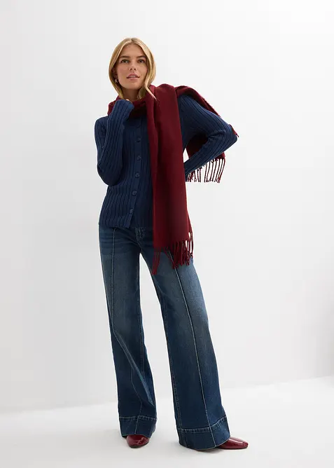 Ribbstickad cardigan, bonprix