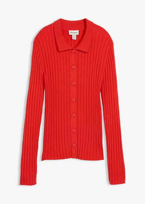Ribbstickad cardigan, bonprix