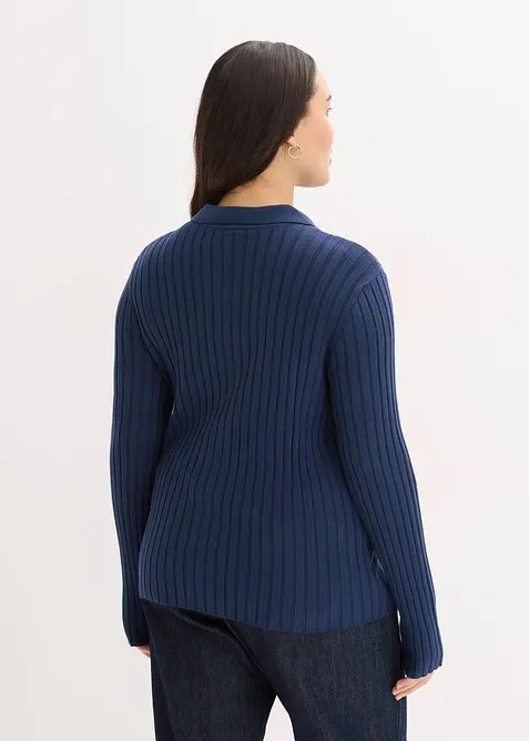 Ribbstickad topp av mjuk viskosmix, bonprix