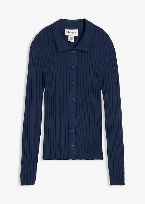 Ribbstickad cardigan, bonprix