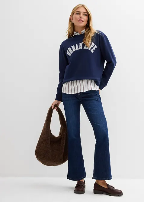 Oversizesweatshirt i ren bomull, bonprix