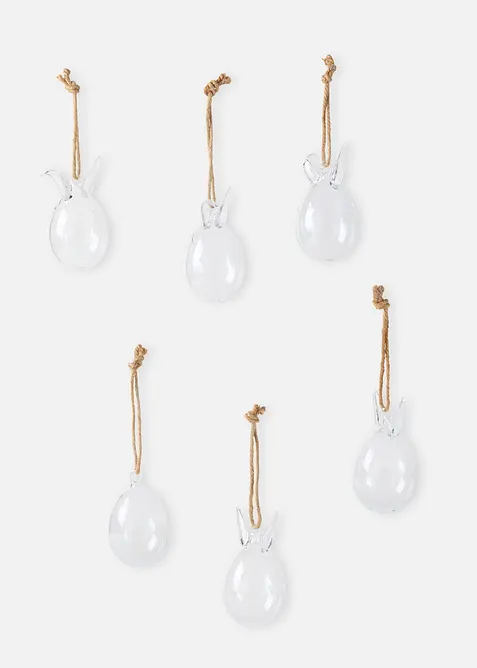 H&auml;ngande dekoration, glasharar (6-pack), bonprix