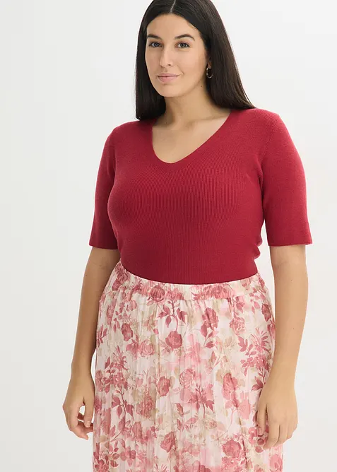 Ribbstickad tr&ouml;ja med viskos, bonprix