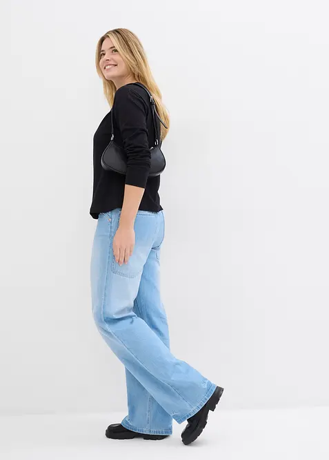 L&aring;ng&auml;rmad topp av ekologisk bomull i kraftig kvalitet, bonprix