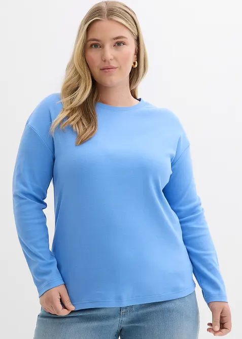 L&aring;ng&auml;rmad topp av ekologisk bomull i kraftig kvalitet, bonprix