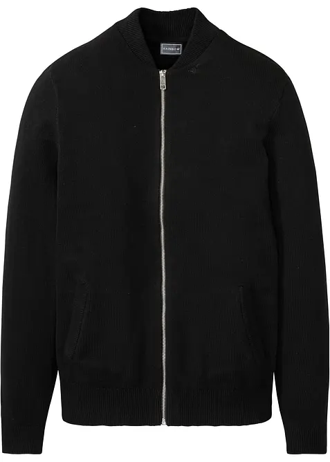 Cardigan med &aring;tervunnen bomull, bonprix